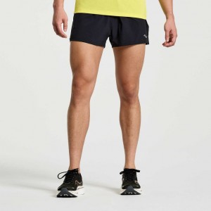 Black Men's Saucony Outpace 2.5" Split Shorts | AUS-NYEIB