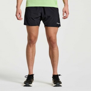 Black Men's Saucony Outpace 5" Shorts | AUSTRALIA-SRFTY