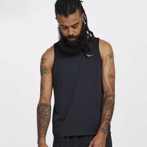 Black Men's Saucony Stopwatch Singlet | AUS-EMILP