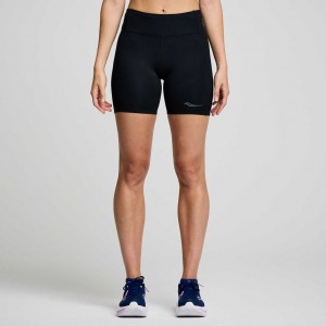 Black Women's Saucony Fortify 6" Shorts | AUSTRALIA-TLCJD