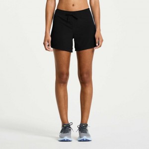 Black Women's Saucony Outpace 5" Shorts | AUS-JXTFR