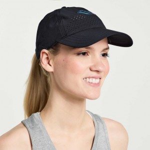 Black Women's Saucony Outpace Petite Hat | AUS-QYRLB