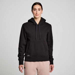 Black Women's Saucony Recovery Hoodie | AUS-EAFSY