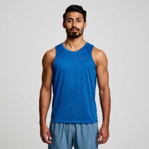 Blue Men's Saucony Stopwatch Singlet | AUS-EOQZR