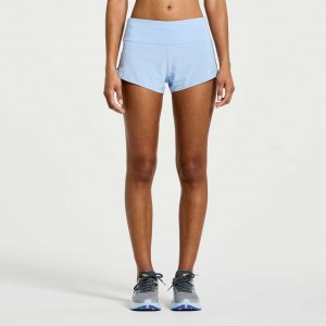 Blue Women's Saucony Outpace 2.5" Split Shorts | AUSTRALIA-CSBHJ