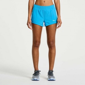 Blue Women's Saucony Outpace 3" Shorts | AUSTRALIA-MFZKL