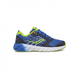 Blue / Green Big Kids' Saucony Wind 2.0 Lace Sneaker | AUSTRALIA-PVEIM