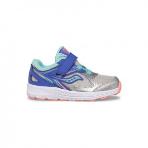 Blue / Silver Little Kids' Saucony Cohesion 14 A/C Jr. Sneaker | AUSTRALIA-DVAMH