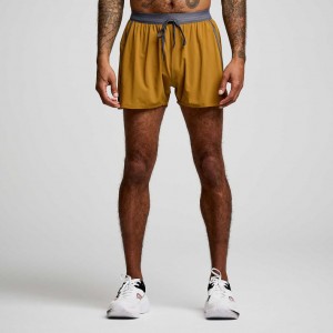 Brown Men's Saucony Outpace 3" Shorts | AUS-CGDVM