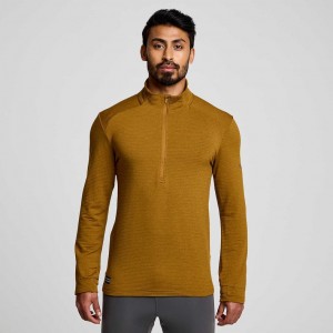 Brown Men's Saucony Triumph 3D 1/2 Zip Sweatshirt | AUSTRALIA-DNULP