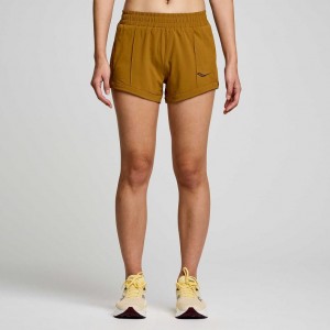 Brown Women's Saucony Outpace 3" Shorts | AUSTRALIA-PNAFM