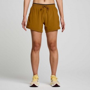 Brown Women's Saucony Outpace 5" Shorts | AUSTRALIA-BLEYN