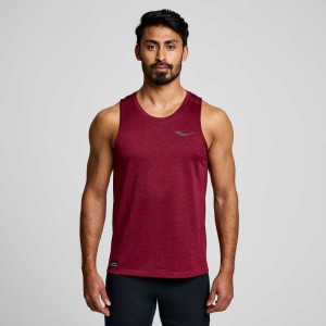 Burgundy Men's Saucony Stopwatch Singlet | AUSTRALIA-GAOEU