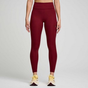 Burgundy Women's Saucony Fortify 7/8 Tight | AUSTRALIA-WFORI