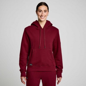 Burgundy Women's Saucony Recovery Hoodie | AUS-IQPHZ