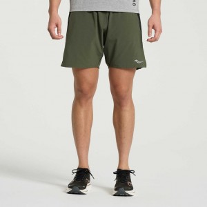 Dark Green Men's Saucony Outpace 7" Shorts | AUSTRALIA-VMDPJ