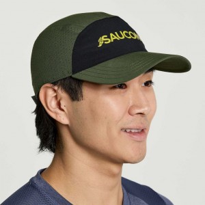 Dark Green Men's Saucony Outpace Hat | AUS-RWXBM