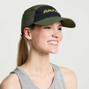 Dark Green Women's Saucony Outpace Hat | AUS-EFGLX