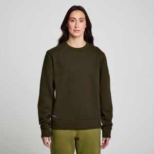 Dark Green Women's Saucony Recovery Crew Sweatshirt | AUSTRALIA-CLOGN