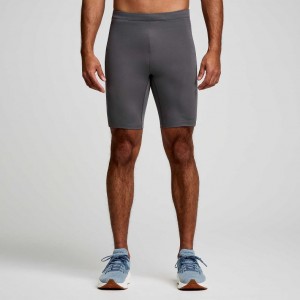 Grey Men's Saucony Fortify Lined Half Tight | AUSTRALIA-GNLAR