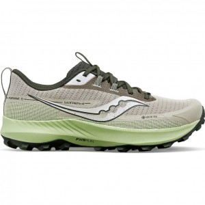 Grey / Mint Men's Saucony Peregrine 13 GTX Running Shoes | AUSTRALIA-OWFUB