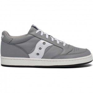 Grey / White Women's Saucony Jazz Court Trainer | AUSTRALIA-BQWDJ