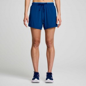 Indigo Women's Saucony Outpace 5" Shorts | AUSTRALIA-OARVU