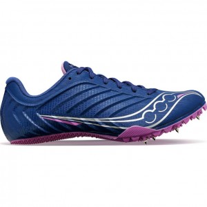 Indigo Women's Saucony Spitfire 5 Spikes | AUS-RTIWH