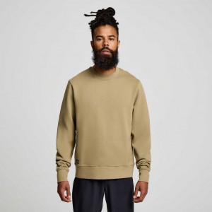 Olive Men's Saucony Recovery Crew Sweatshirt | AUS-LYHTM