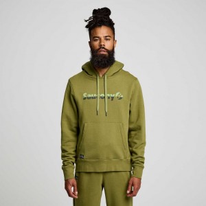 Olive Men's Saucony Recovery Hoodie | AUSTRALIA-QEDSU