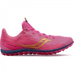 Pink Men's Saucony Havok XC 3 Spikes | AUS-QBZUN