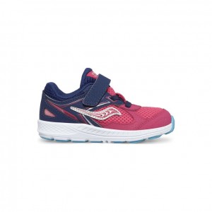 Pink / Navy Little Kids' Saucony Cohesion 14 A/C Jr. Sneaker | AUS-ANSYC