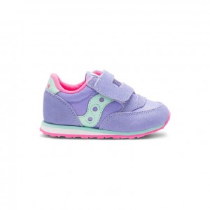 Purple Big Kids' Saucony Jazz Hook & Loop Sneaker | AUS-RTQAU