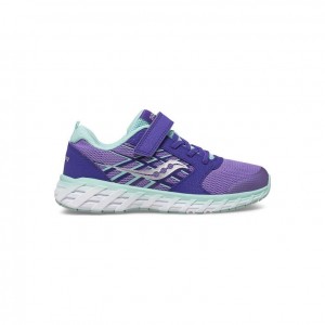 Purple Big Kids' Saucony Wind 2.0 A/C Sneaker | AUS-KFILD