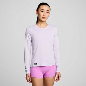 Purple Women's Saucony Stopwatch Long Sleeve T-Shirt | AUSTRALIA-NOFAL