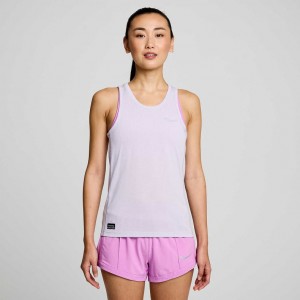 Purple Women's Saucony Stopwatch Singlet | AUS-DXGBL