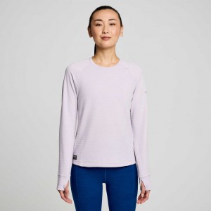 Purple Women's Saucony Triumph 3D Crew Sweatshirt | AUS-DTBKP