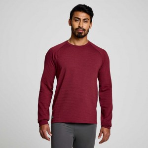 Red Men's Saucony Triumph 3D Crew Sweatshirt | AUSTRALIA-VJPUX