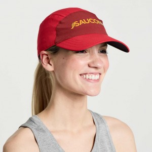 Red Women's Saucony Outpace Hat | AUS-VARHZ