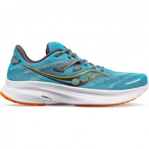 Turquoise Men's Saucony Guide 16 Wide Running Shoes | AUSTRALIA-NQSPH