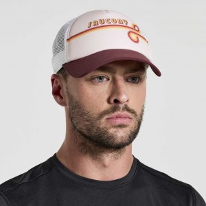 White Men's Saucony Foamie Trucker Hats | AUS-NFKDW