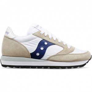 White / Beige / Navy Women's Saucony Jazz Original Trainer | AUSTRALIA-RTCQO