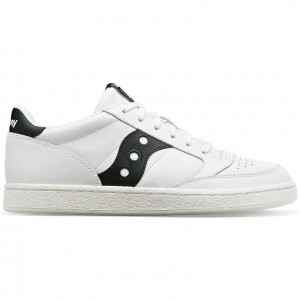 White / Black Women's Saucony Jazz Court PU Trainer | AUSTRALIA-KAWQE