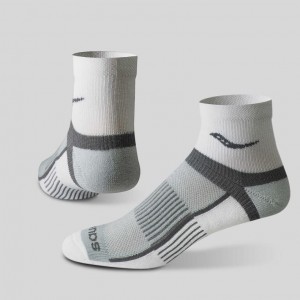 White / Grey Women's Saucony Inferno Quarter 3-Pack Socks | AUSTRALIA-LOTQP