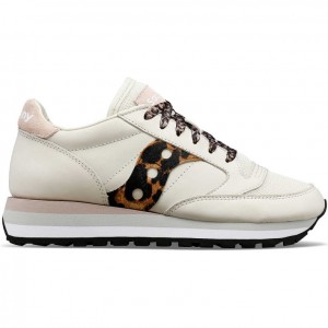 White / Leopard Women's Saucony Jazz Triple Trainer | AUSTRALIA-MBJWF