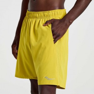 Yellow Men's Saucony Outpace 7" Shorts | AUS-TLJWB