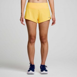 Yellow Women's Saucony Outpace 2.5" Split Shorts | AUS-LXPDT