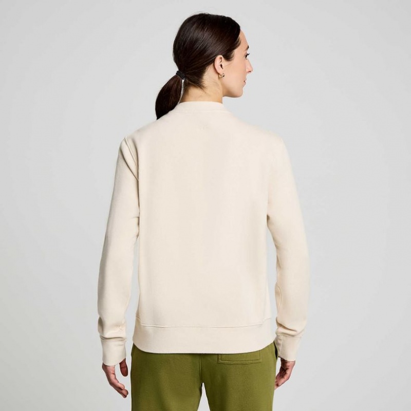 Beige Women's Saucony Recovery Crew Sweatshirt | AUS-FRNMA