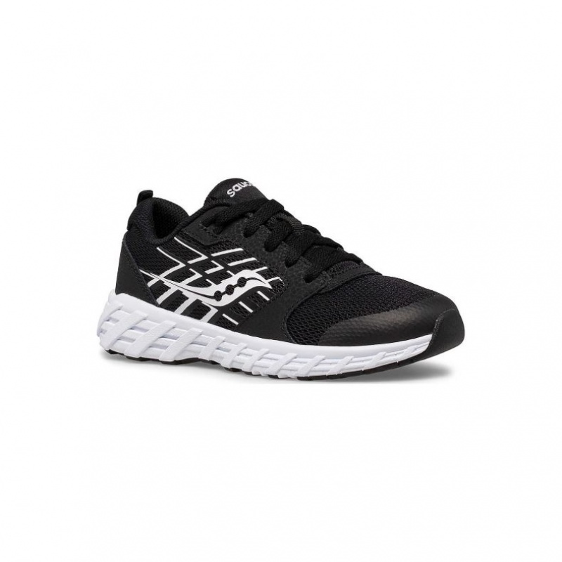 Black Big Kids' Saucony Wind 2.0 Lace Sneaker | AUS-GSTZI