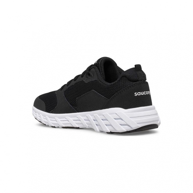 Black Big Kids' Saucony Wind 2.0 Lace Sneaker | AUS-GSTZI